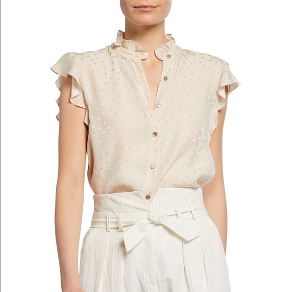 Rebecca Taylor Tops - Rebecca Taylor Heart Jacquard Silk Top